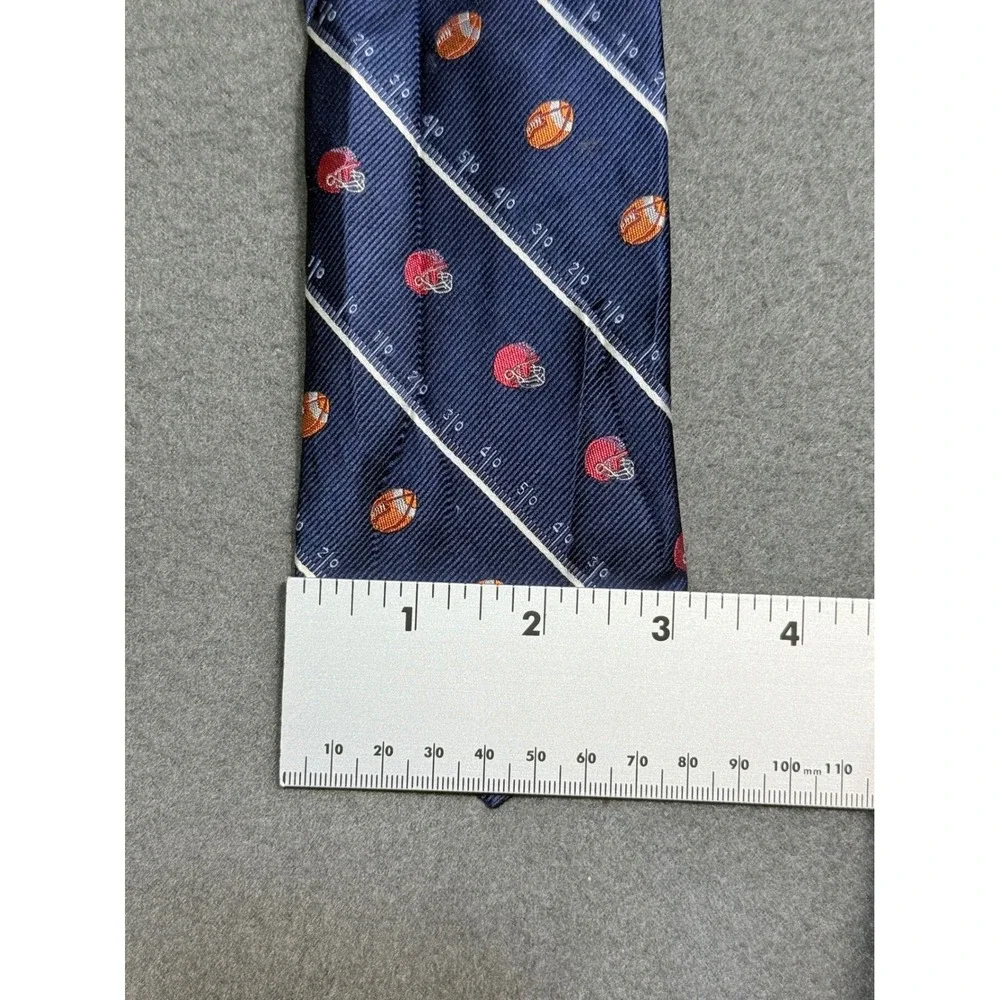 Lord Taylor Boys Navy Blue Silk Football Helmet and Ball Necktie
